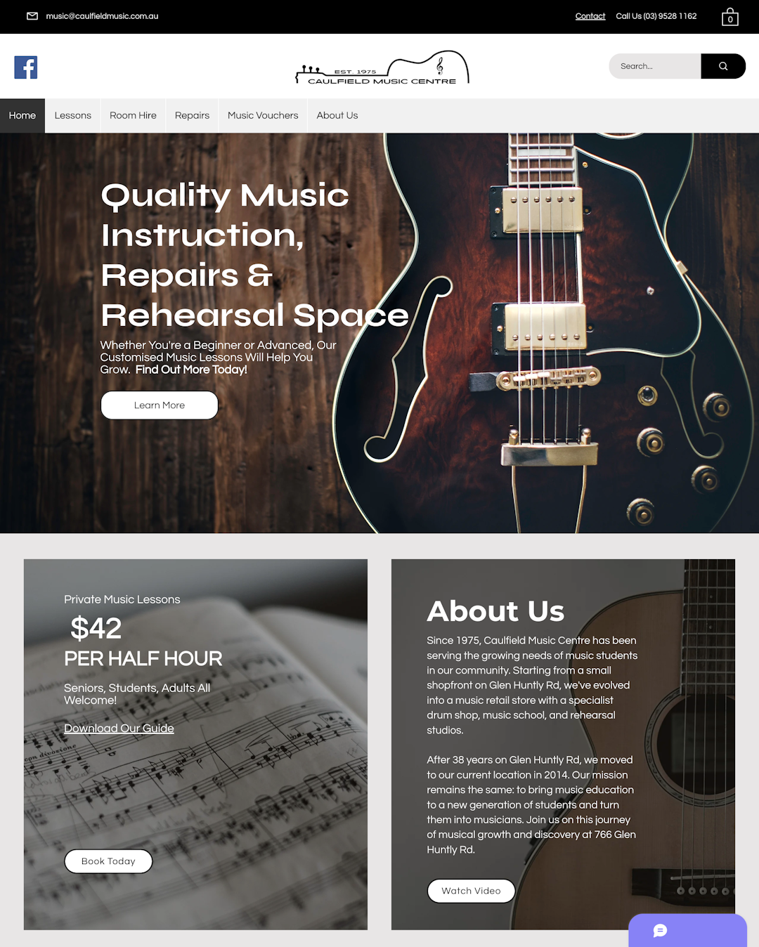 New Caulfield Music Centre Website