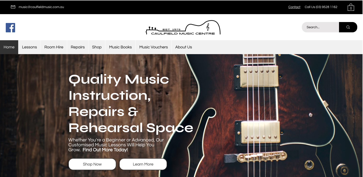 Caulfield Music Store - Homepage